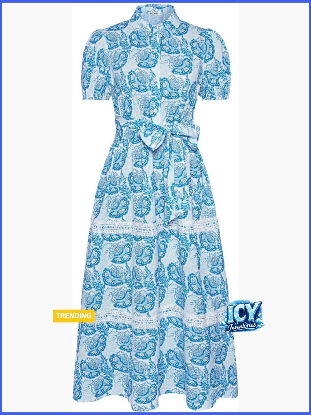 Floral Maxi Dress with Puff Sleeves, Tie Belt, and Pockets